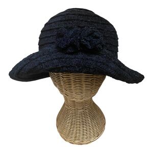 Signature Studio Womens Vintage Roll Up Black Bucket Hat 90s Style Blossom